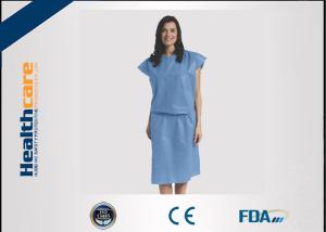 Quality Short Sleeve Disposable Isolation Gowns Non Woven Heavy Blue Medline Gowns Anti Permeate for sale