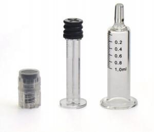 Quality Straight Edge Medical Shockproof 3ML Glass Syringe for sale