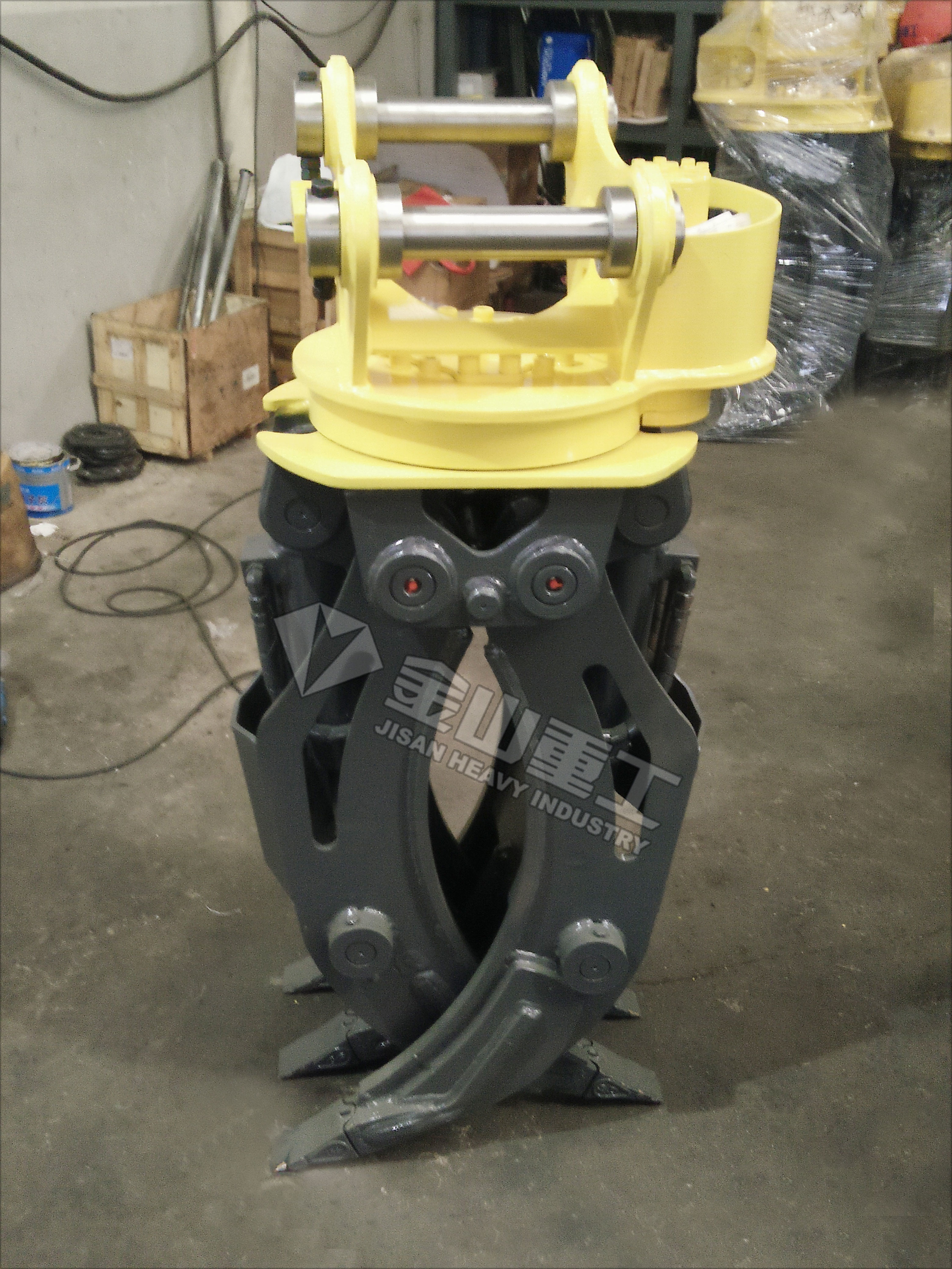 Two Cylinders Hydraulic Log Grapple , Sunward SWE60 SWE70 Rotating Grapple For Excavator