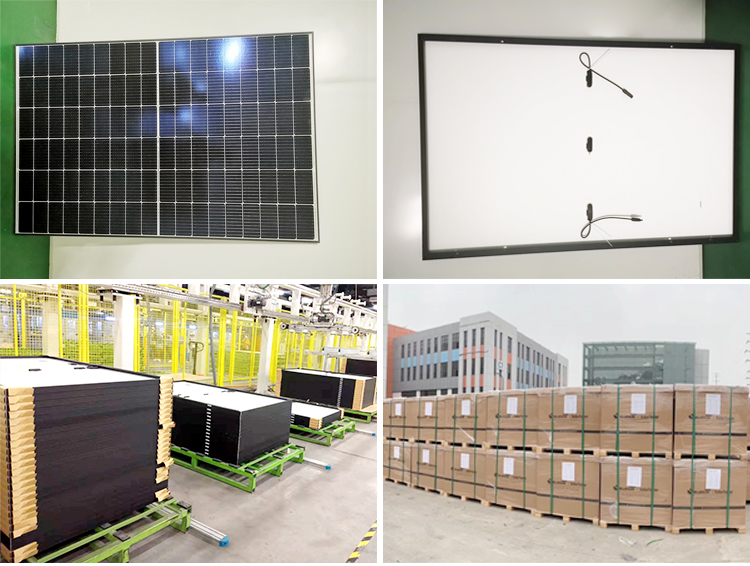 Bluesun Photovoltaic Panel Solar Mono 400W 410W 420W 425W Half Cell Solar Panel Black Frame Costo for Home Use