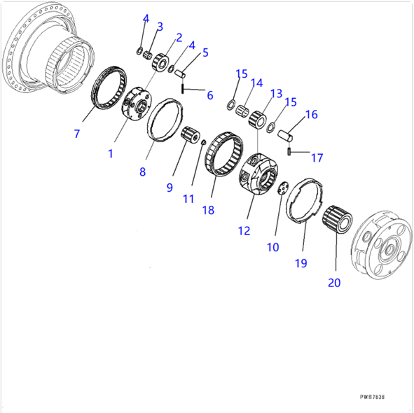 Durable Excavator PC1250-7/PC1250-8 Gearbox Sun Gear 209-27-71141