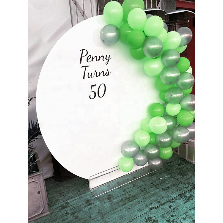Custom Print Acrylic Plate Display Stands Backdrop Decoration Wedding Round White