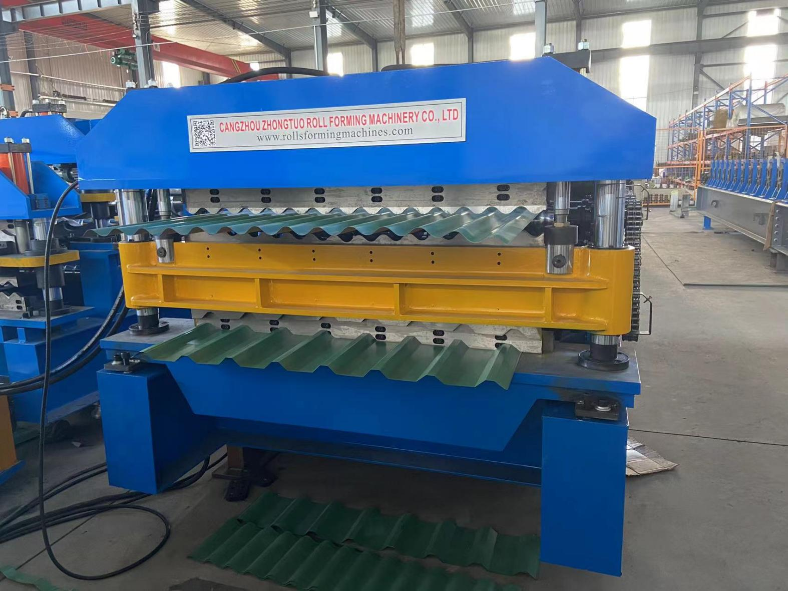 Metal roof and wall profile double layer machine
