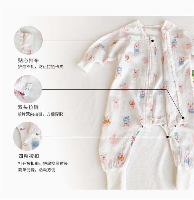 Fashionable Soft Muslin Baby Pajamas Romper Bodysuit 100% Cotton For Toddler
