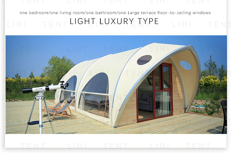Customized Luxury Glamping Tents Holiday Hotel Dessert Shell Shape For Resorts