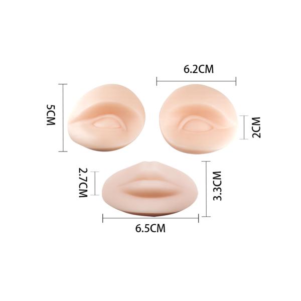 Silicone Removable Permanent Makeup Practice Skin For Mannequin Head