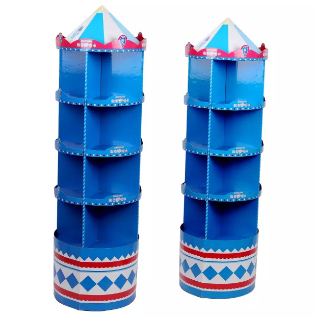 Creative Corrugated Cardboard Display Stand Christmas Tree Design For Retail Store