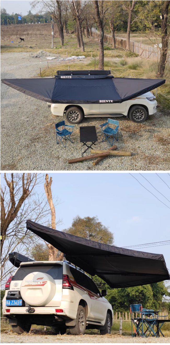 5-6 People Free Standing 180 Degree Car Awning For Outdoor Camping