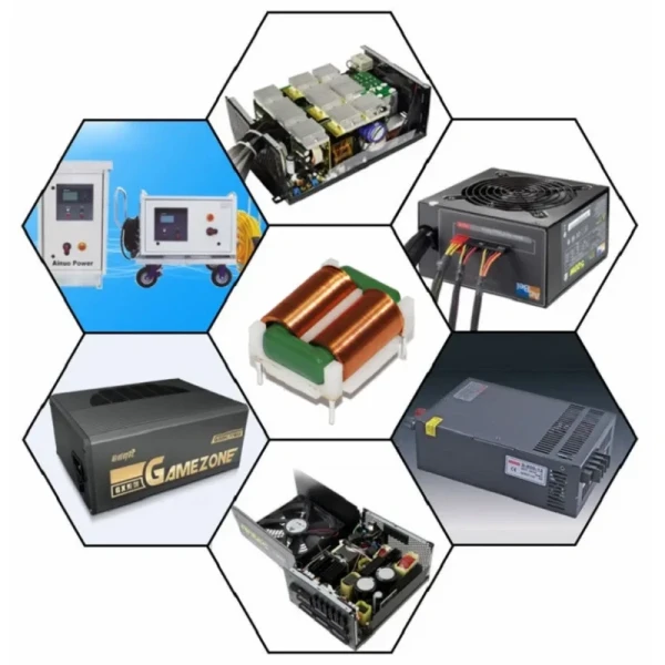 Square Ferrite Core Common Mode Choke Coil Filter Inductors with Flat Copper Wire