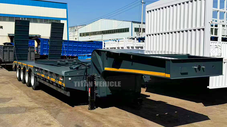 TITAN 4 Axle 100 Ton Lowbed Semi Trailer Low Bed Truck Trailer Loader for Sale