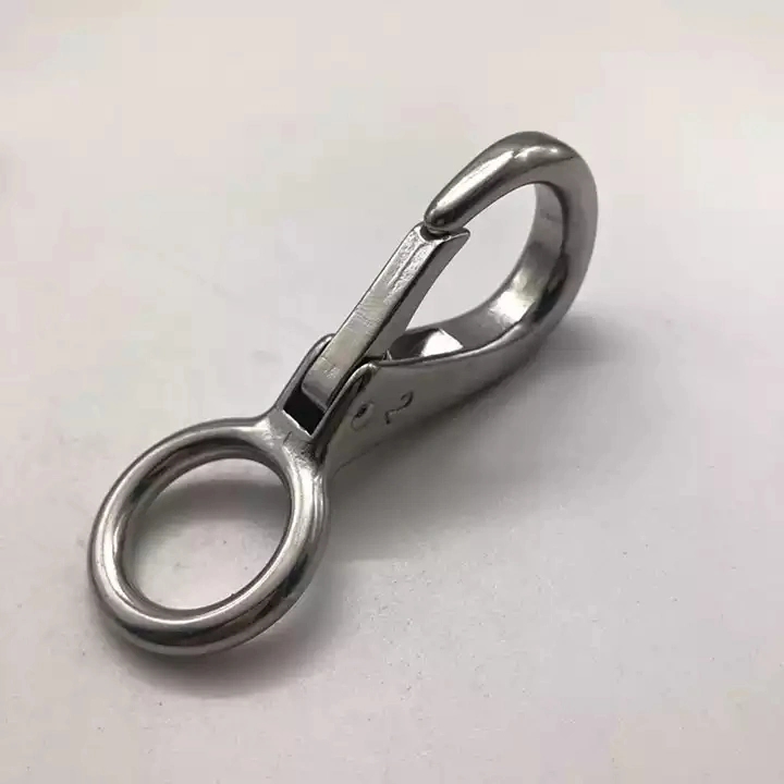 Marine Hardware SS304/316 Durable Fixed Eye Bolt Snap Hook with Polished Finish