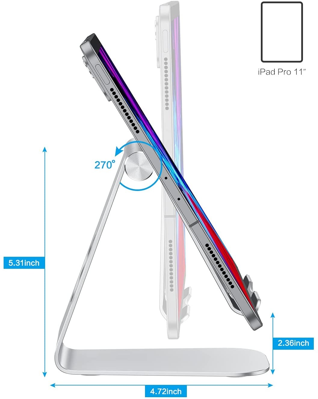6063 T8 Aluminium Desktop Tablet Stand Holder PVDF Coating