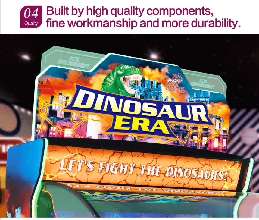 500W Ticket Redemption Game Machine Coin Op Dinosaur Era - 4 Players Ball Shooting Game Arcade Machine