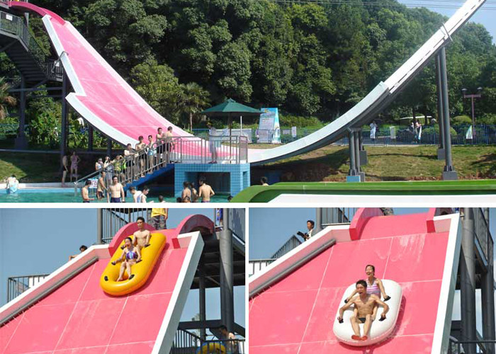 Customized Fiberglass Water Slide In Indoor Water Park , Maximum Angle 45°