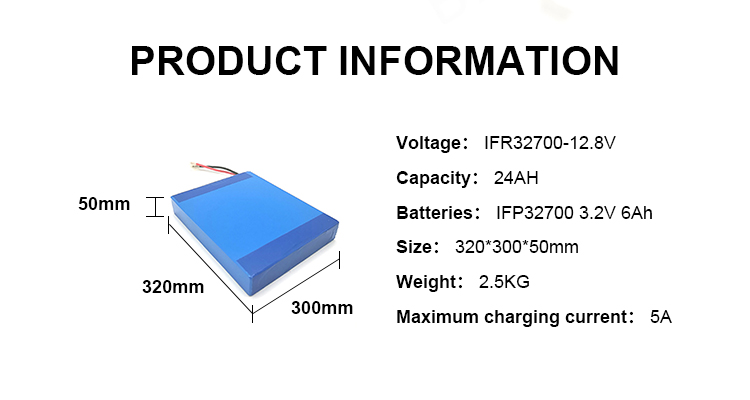 12.8v 24ah Lifepo4 Battery Phosphate IFR32700 Battery Pack Chargeable