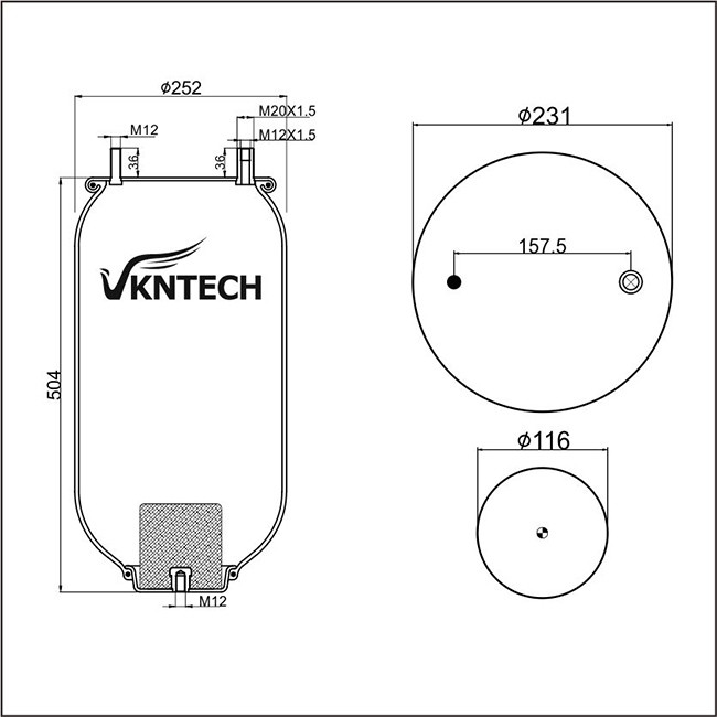 W01-M58-0736 Gas-Filled Air Bag 9 10S-16 A 999 Rubber Air Spring Suspension System/ Truck Parts Without Piston 4159NP05