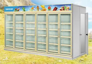 Quality Supermarket 4 Door Refrigerators Freezer / Fridge / Beverage display cabinet Vertical refrigerators for sale
