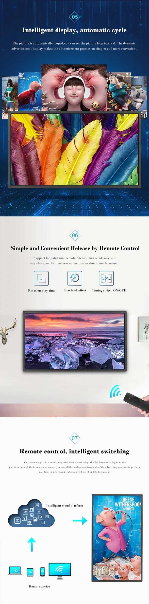 Indoor Store Touch Screen Advertising Display 32 Inch Wall Mounted