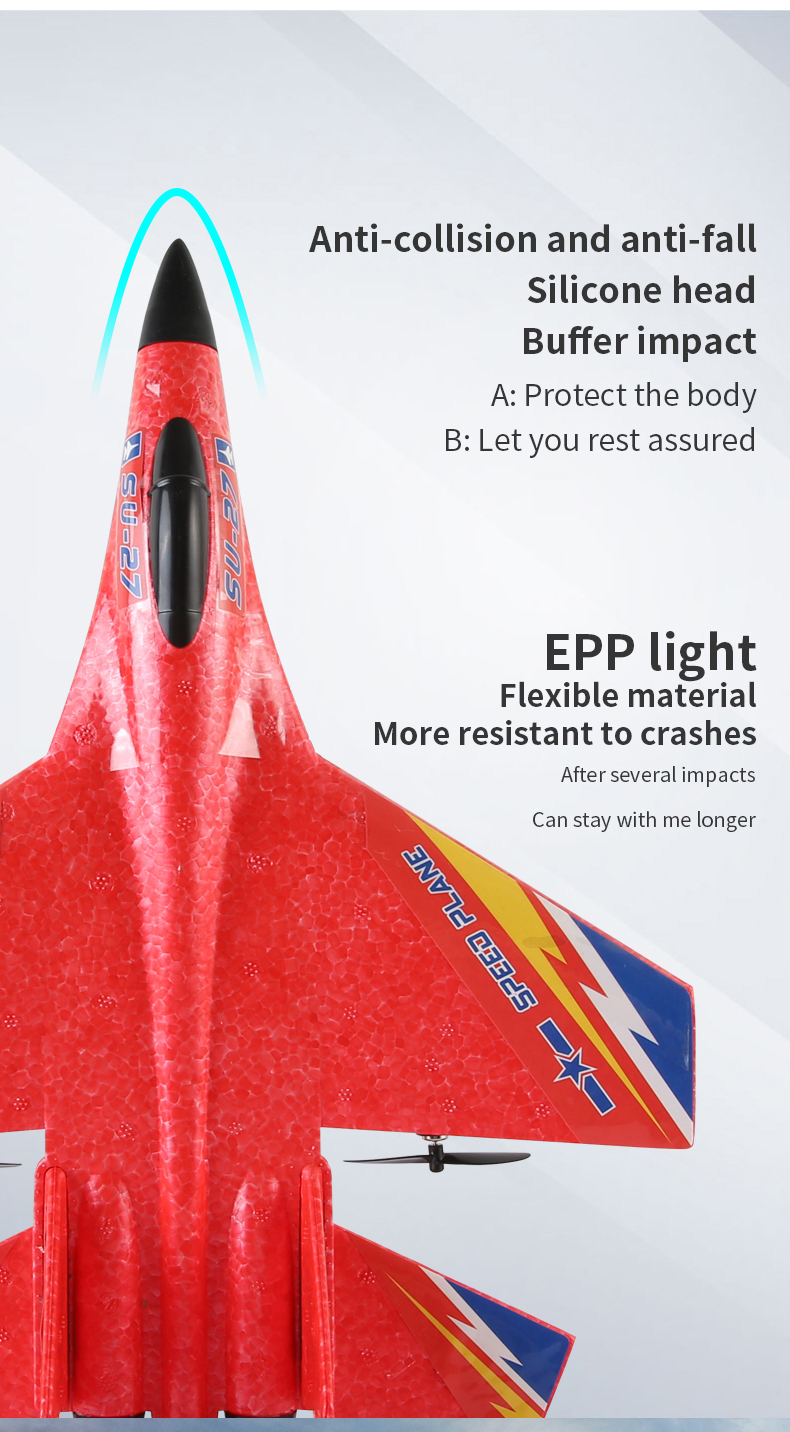 Remote Control Glider Luminous Toy Foam Fighter Aircraft Model for Children's Gift