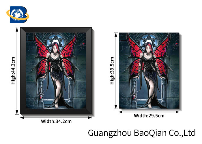 Beauiful Girl And Beast Wall Decoration With Black Frame , 3d Flip Picture