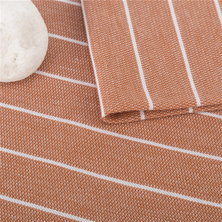 Cotton And Linen Single Jersey Striped Material Fabric For T Shirt