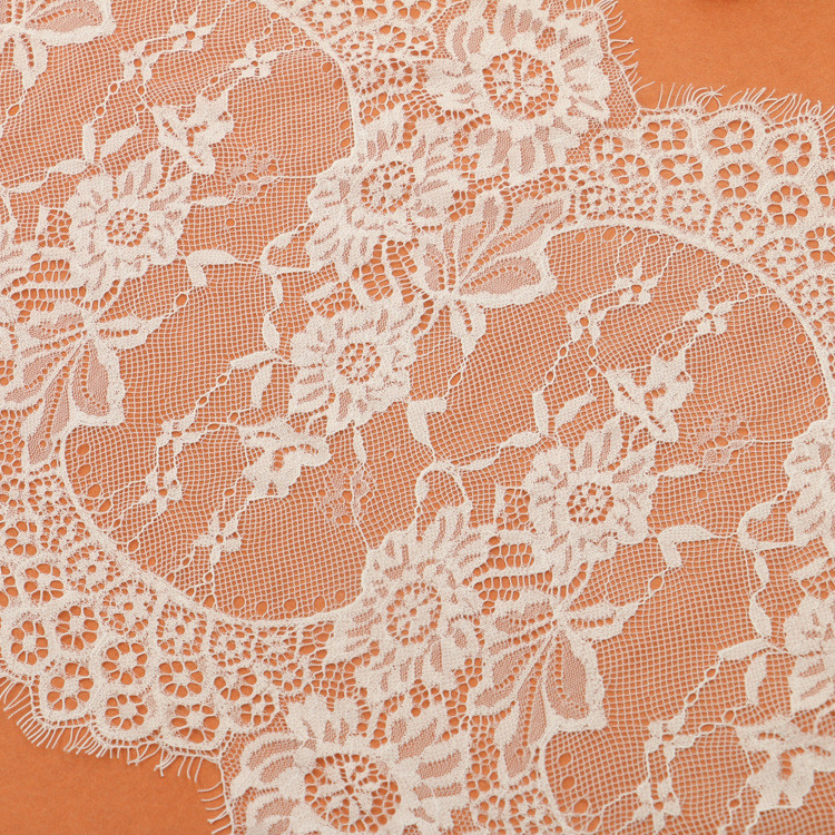 Beautiful Crochet Eyelash Lace Edge Ivory Black Color Double Side