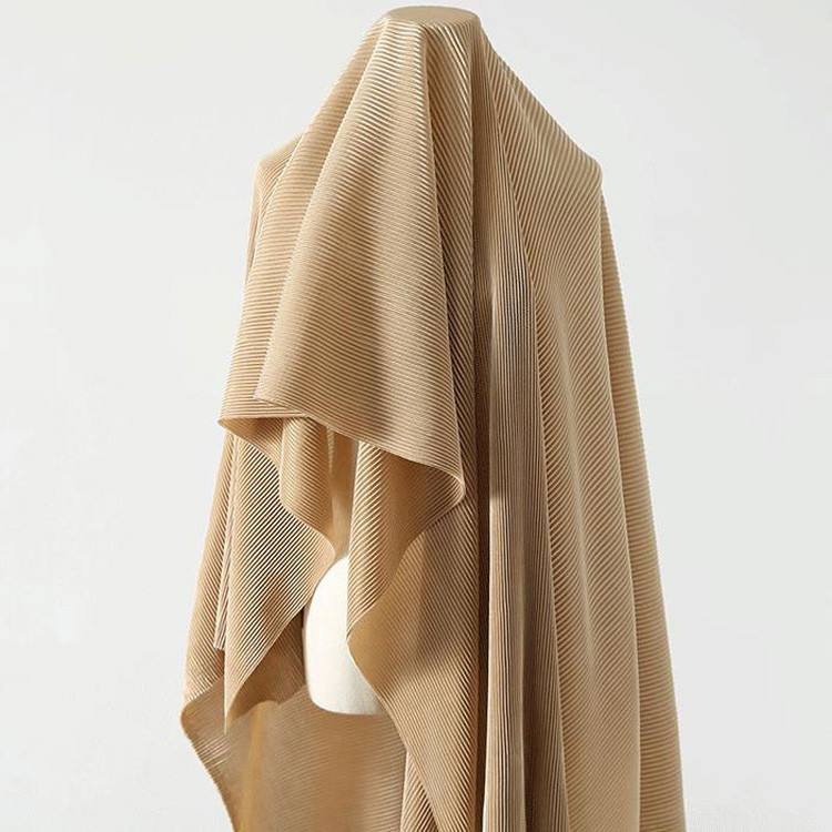dyeing Draped Mercerized 100% Polyester Plisse Pleated Fabric