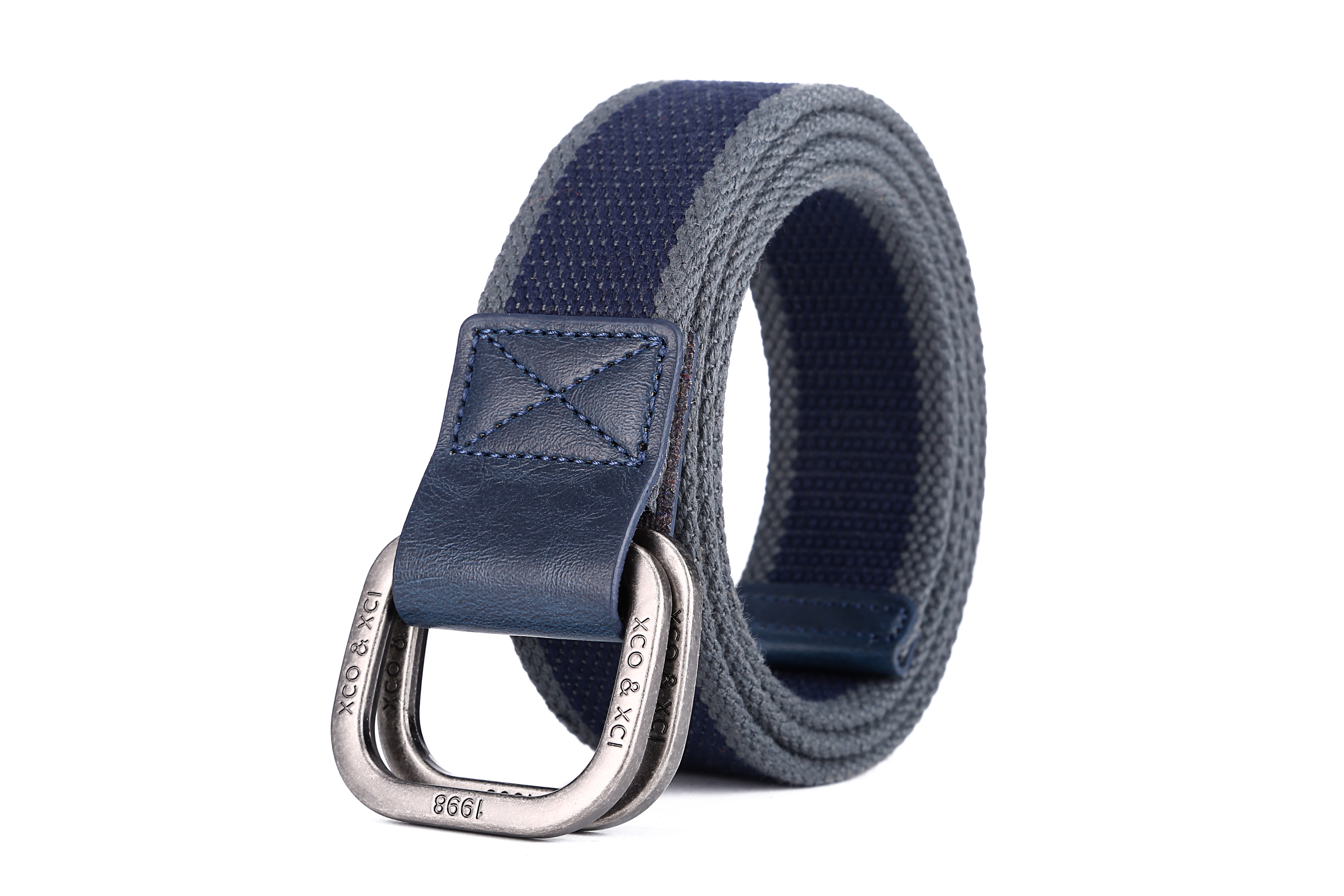 Grommets Cotton Fabric Belt 3.8cm Double Ring Buckle Belt Webbing