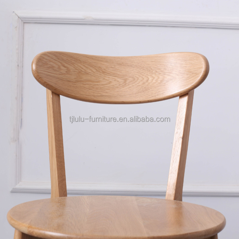 Solid Wood Dining Chair W44*D49*H80CM Oak Wood for Nordic Simple Design in Small Family Restaurant