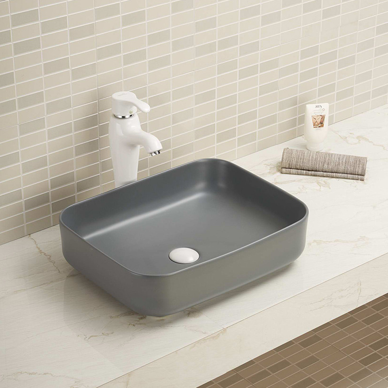 15 Inch Vessel Ceramic Bathroom Sink Bowl Stain Resistant Hand Wash White