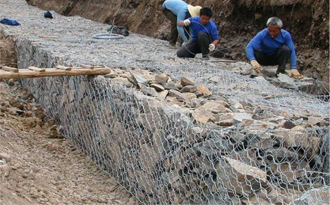 4x2x0.3 Hexagonal Hole Galfan Gabion Box Znal Coated Iron Wire Mesh Retaining Wall