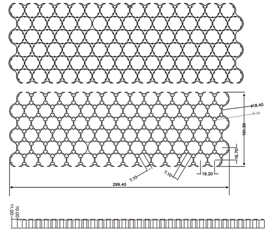 Premium 18650 Lithium Battery Offset One-Piece Holder, Non-Disassemblable, 19.2mm Cell Center Spacing