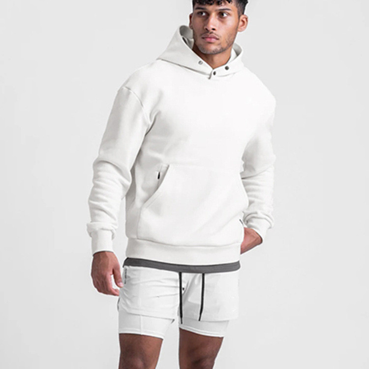 Oversized 35% Cotton 65% Polyester Street Wear Fitted Felpe Con Cappuccio Sweatshirts Cotton Plain Men Hoodies Pullover
