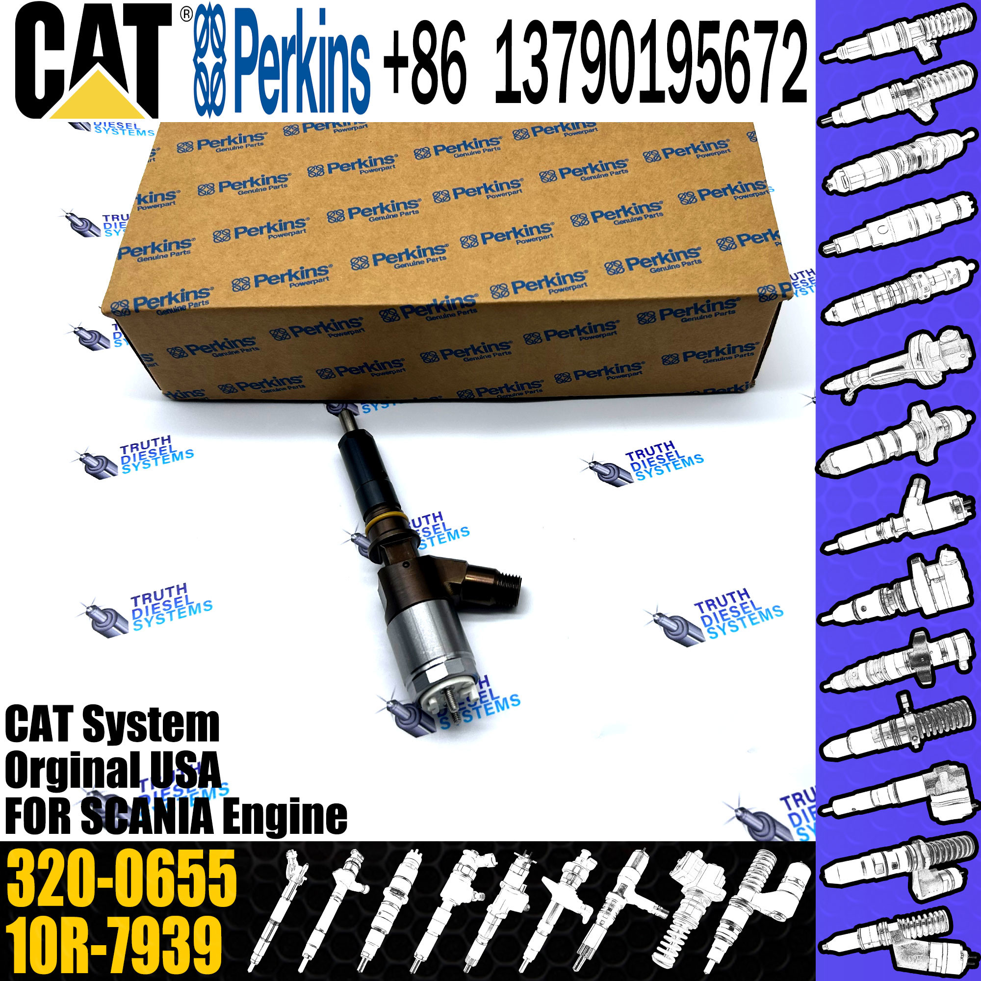 Common Rail Diesel Fuel Injector 2645A751 3200655 320-0655 For Excavator C6.6 C6.4 C4.4 Engine 320D