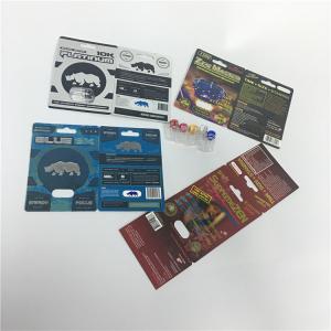 Quality Platinum 10K Sex Pill Capsule Blister Card Packaging Boxes Engraving Craft Customized for sale