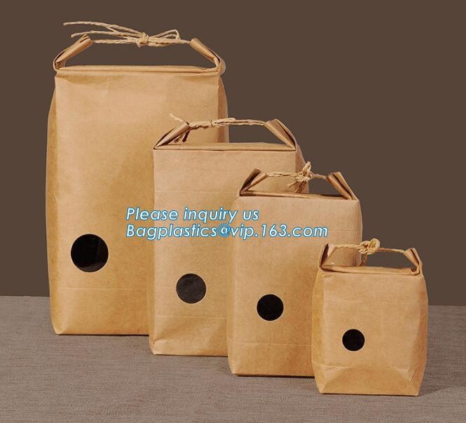 Eco friendly for bread packing paper bags with logo,Food packaging bag disposable kraft paper dried fruit bread bag with