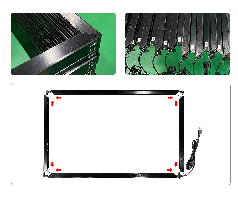 YCLTOUCH 32 inch infrared multi touch screen frame with 20 touch points