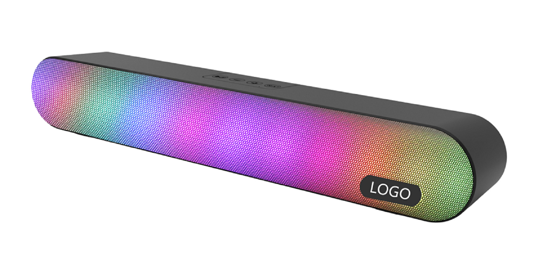 Bluetooth 5.3 Dual 5W Speakers ABS+iron Mesh Material 1200mAh Battery RGB Lighting AUX/TF/FM/USB Inputs Hands-free Calling