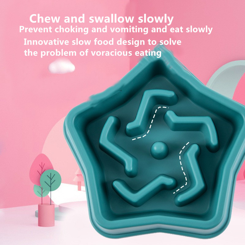 New Color Pet Bowl Dog Bowl Bottom Non-Slip Plastic Labyrinth Pet Anti-Choking Slow Food Bowl Slow Feeding Basin
