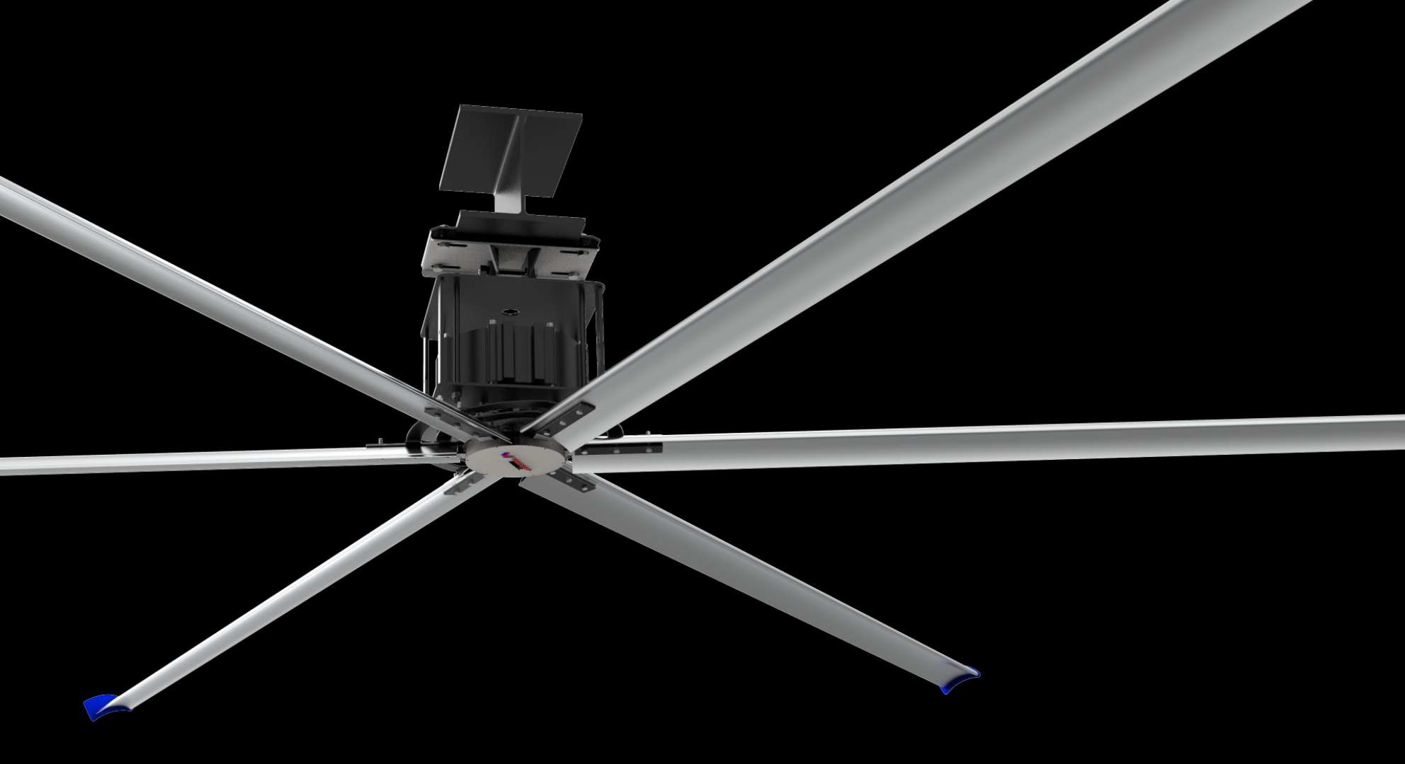 Air Volume 14500m3/Min 1.5 KW HVLS Industrial Fans Direct Drive Type