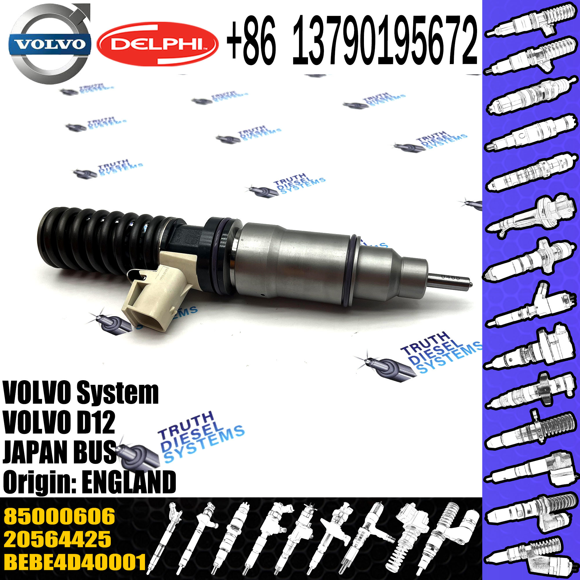 original Diesel Fuel Injector 20564425 BEBE4D10001 BEBE4D29001 BEBE4D40001 85000606 for VOL D12 3989 EURO 4