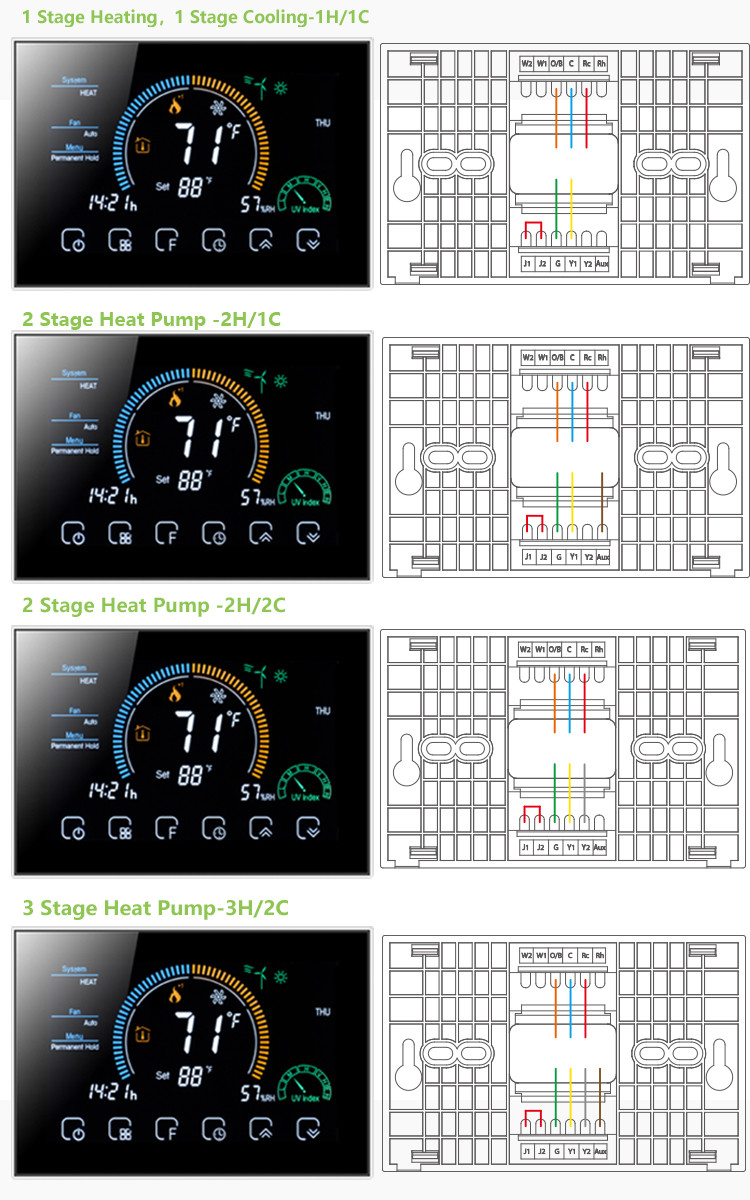 NTC Tuya Wireless WiFi Heat Pump Thermostat Weekly Programming Digital for Boiler Controller