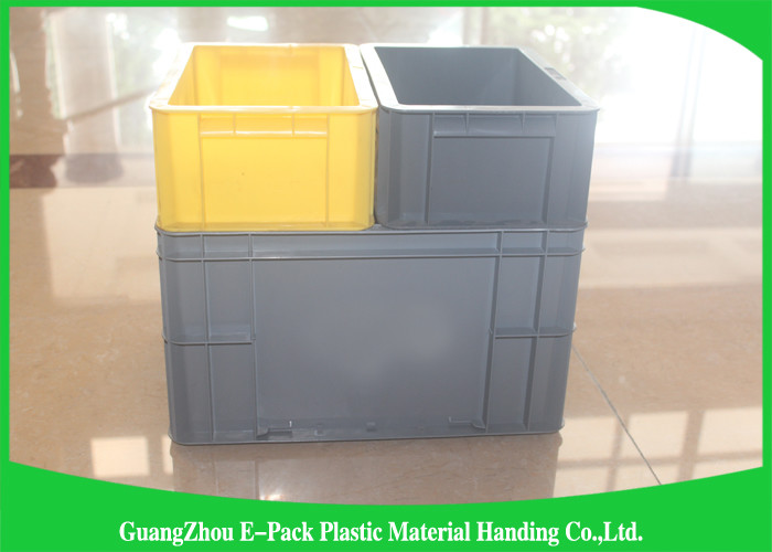 Grey Industrial Euro Stacking Containers Foldable Transport Non - Slip PP
