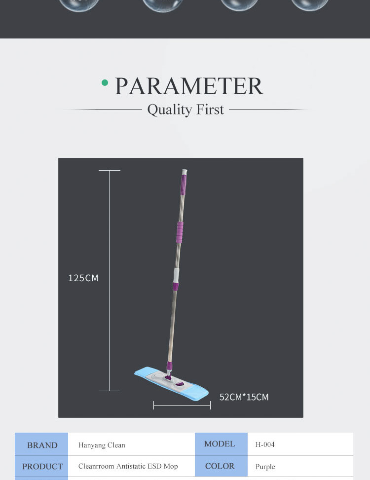 Industrial cleanroom flat mops for cleaning