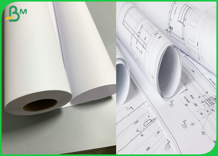 Large Format 54'' By 300ft  Plotter Paper 20lb For Enrengeering Paper 3'' Core