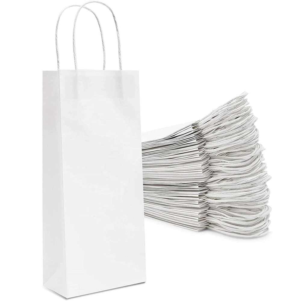 Golden White Kraft Wine Paper Bag for Wine Bottle Printing CMYK 4 Color Offset Printing