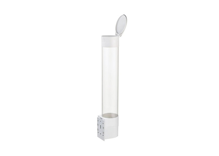 White Transparent Paper Cup Dispenser , Plastic Cup Holder For Water Dispenser
