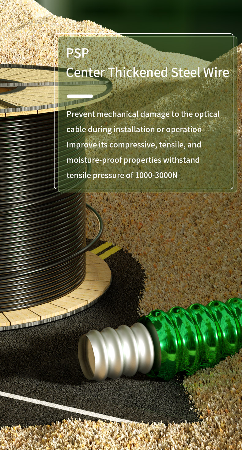 Outdoor Armored Fiber Optic Cable GYFTA53 1 2 4 Core for Long-Lasting Communication