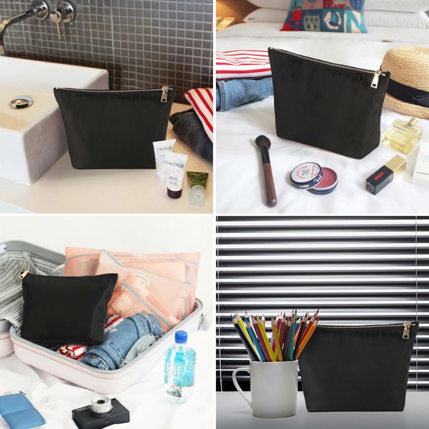 Nylon Makeup Bags with Nylon Zipper Travel Waterproof Toiletry Organizer Bag