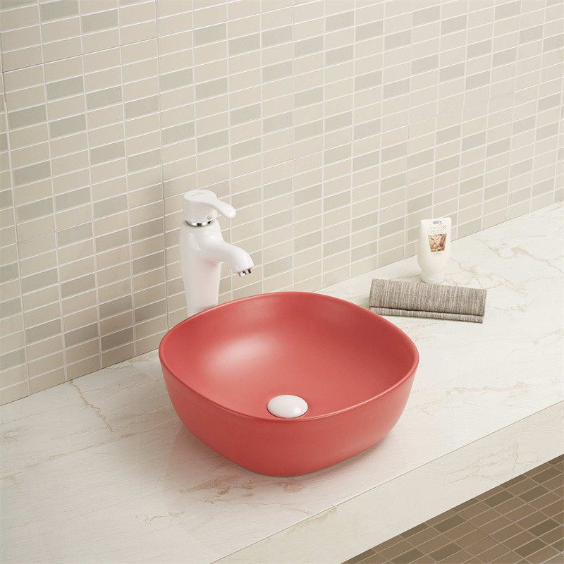19x19 12x12 Round Drop In Bathroom Sink Basin Rustic Orange Red White Grey
